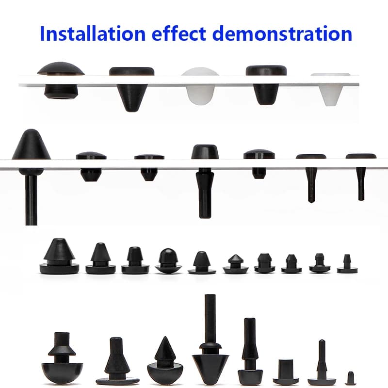 Silicone T-Plug Stoppers | High-Temperature & Sound-Dampening Seals | Flexible Black & White Caps - Thumbnail 3