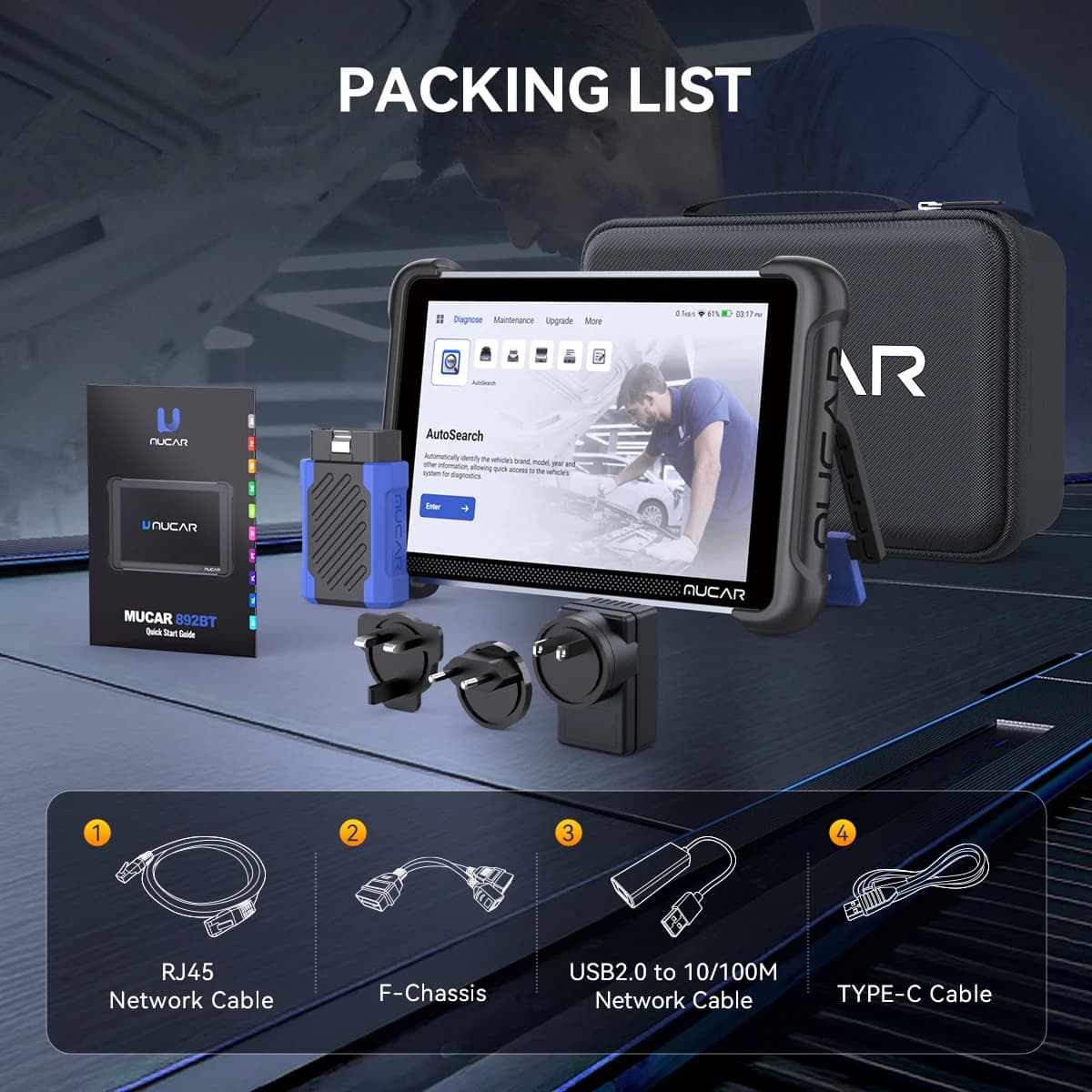 892BT AI Diagnostic Tool | CANFD/DOIP OBD2 Scanner with Full System ECU Coding - Thumbnail 5