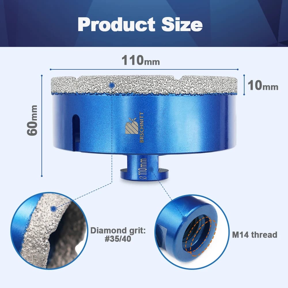 Diamond Core Drill Bit | 100-150mm Hole Saw for Porcelain Tile & Granite - Thumbnail 5