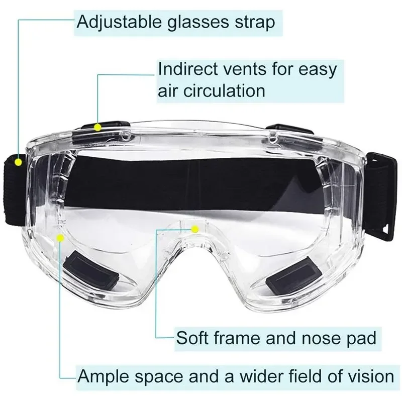 Anti-Splash Safety Goggles | Dust-Proof Clear Lens | For Lab & Industrial Use - Thumbnail 4