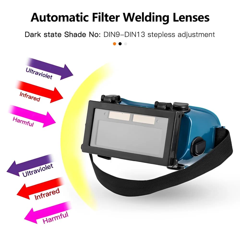 Auto-Darkening Welding Helmet | Solar-Powered Arc Protection | Welder Safety Goggles - Thumbnail 4