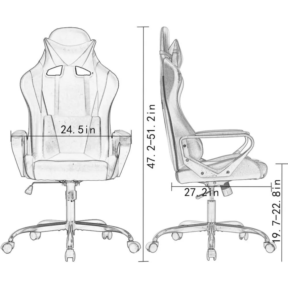High-Back Racing Style Gaming Chair | PU Leather Executive Desk Chair | Ergonomic PC Office Seat - Thumbnail 2
