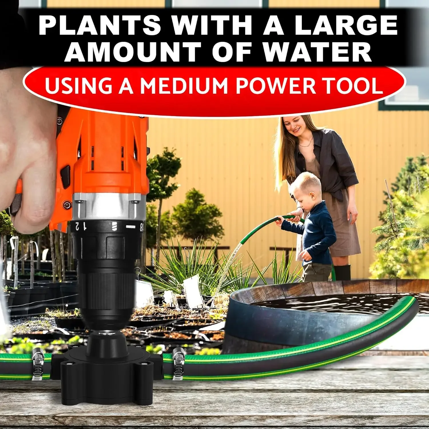 Electric Drill Water Pump | Self Priming Liquid Transfer | Small Household & Garden Outdoor Tool - Thumbnail 3