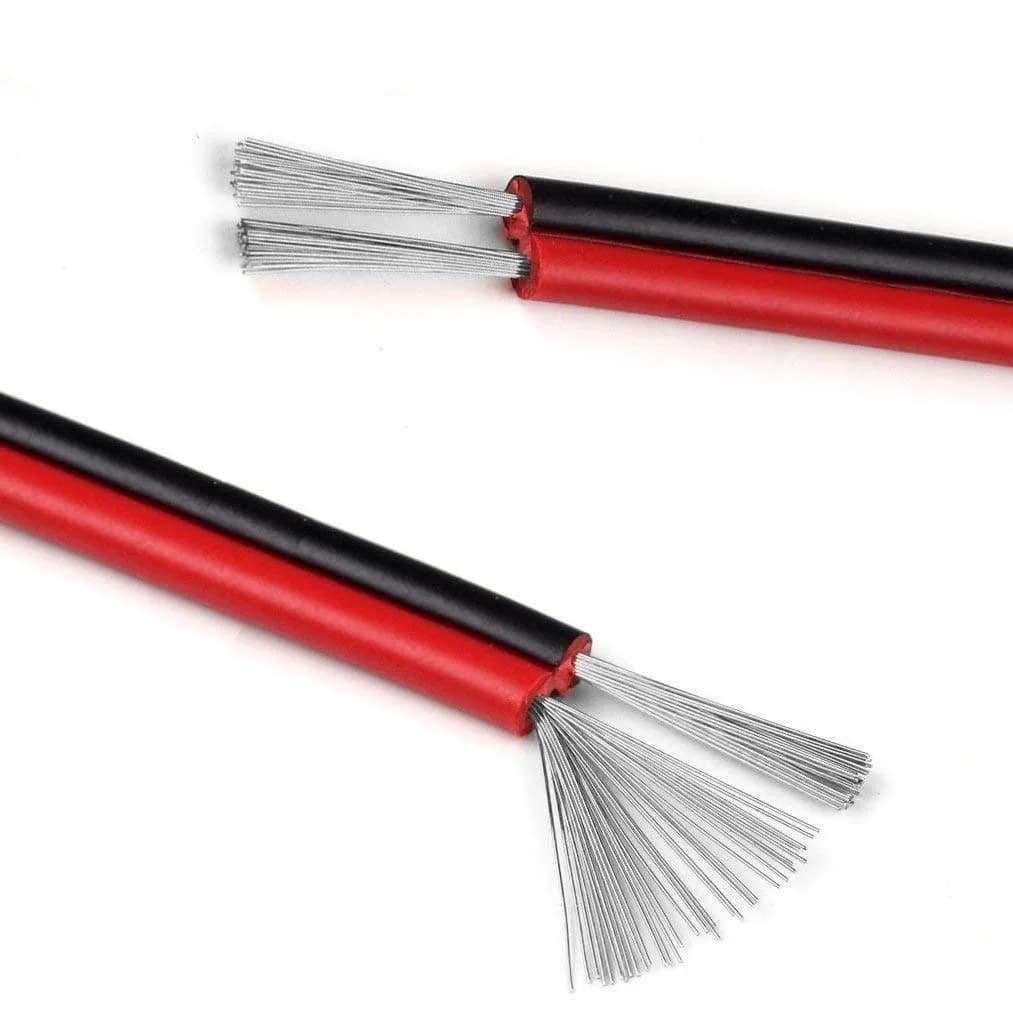 12V LED Strip Extension Cable | 18-22 AWG Copper Wire | 5M to 100M Red/Black Power Cord