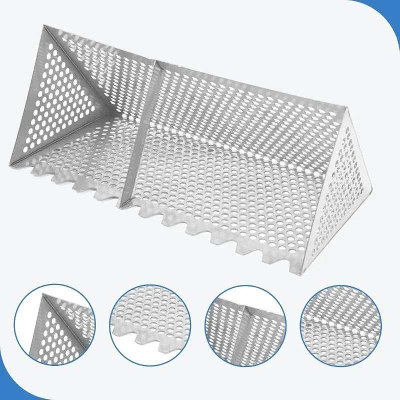 Flea Rake with Shark Tooth Screen | 16-Foot Wide Drain & 51-Inch Handle | Detachable Design - Thumbnail 4