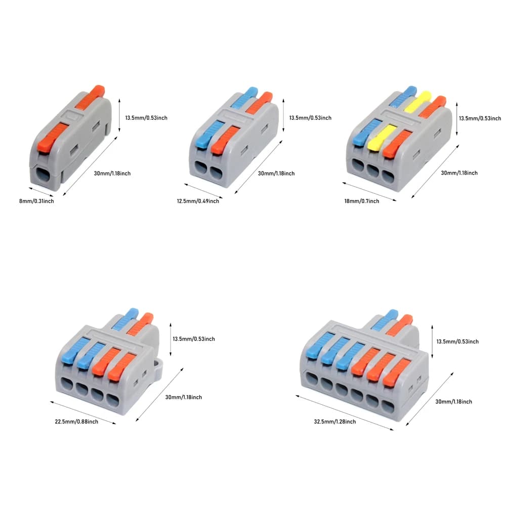 Push-In Terminal Blocks | 10-Pack Compact Electrical Connectors | Fast-Wiring Solution - Thumbnail 3