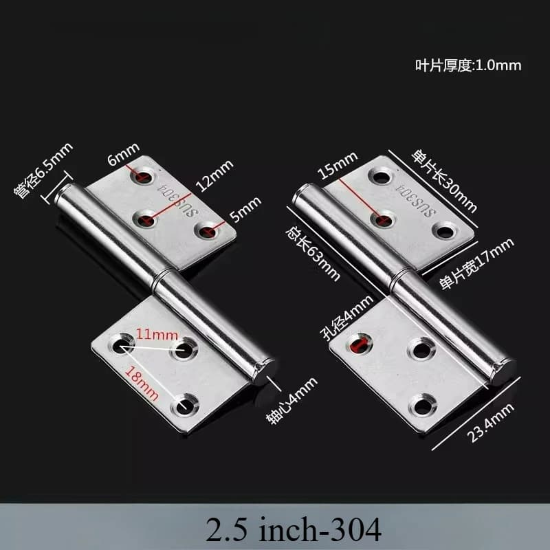 Door Hinges | 20pcs 2 Inch Flag Shape | Removable Aluminum & Bathroom Hardware - Thumbnail 5