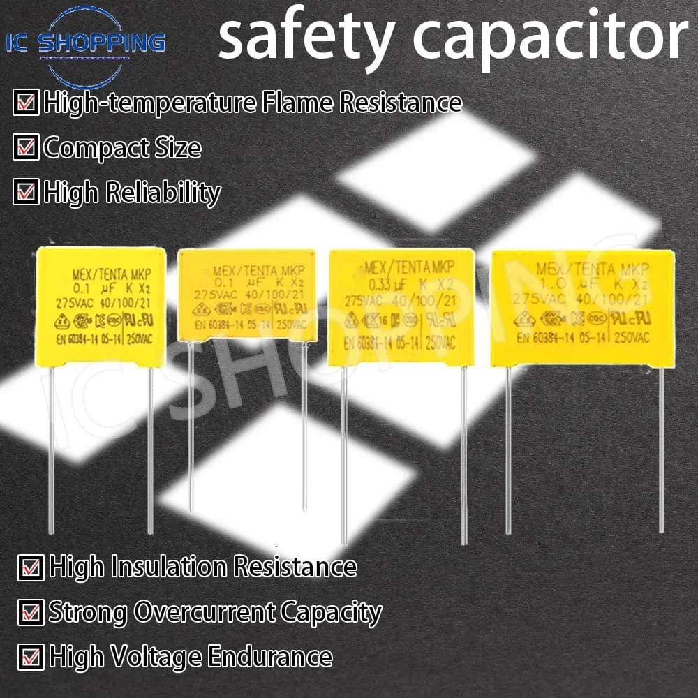 Safety Capacitor Assortment | 0.01µF to 1.2µF | 275VAC Polypropylene Film | EMI Suppression - Thumbnail 2