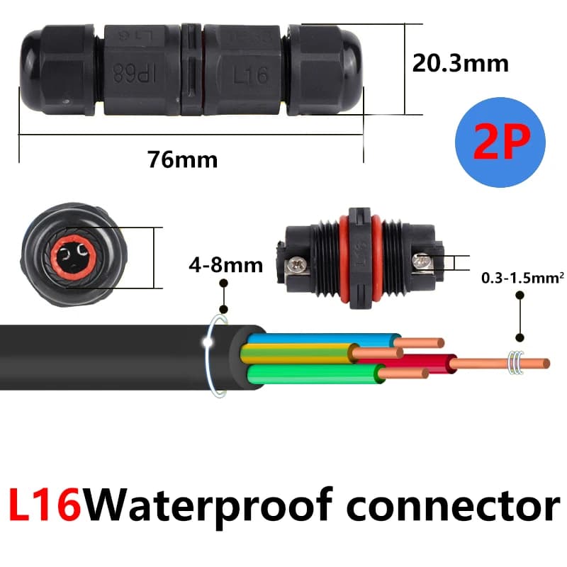 Waterproof Wire Connectors | IP68 Rated | 2-5 Pin I/Y/T-Type for LED & Electrical Systems - Thumbnail 3