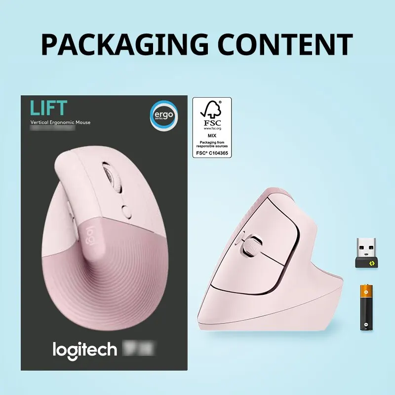 Vertical Wireless Mouse | Silent Click | Bluetooth & USB Connectivity for Wrist Comfort - Thumbnail 5