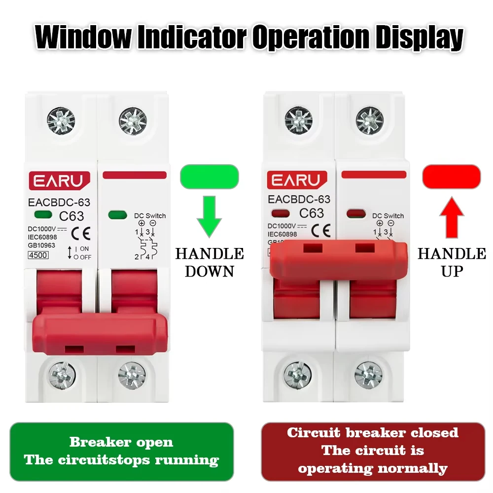 Solar PV DC Circuit Breaker | 1000V Overload Protection | 1P-4P | 6A-125A MCB - Thumbnail 3