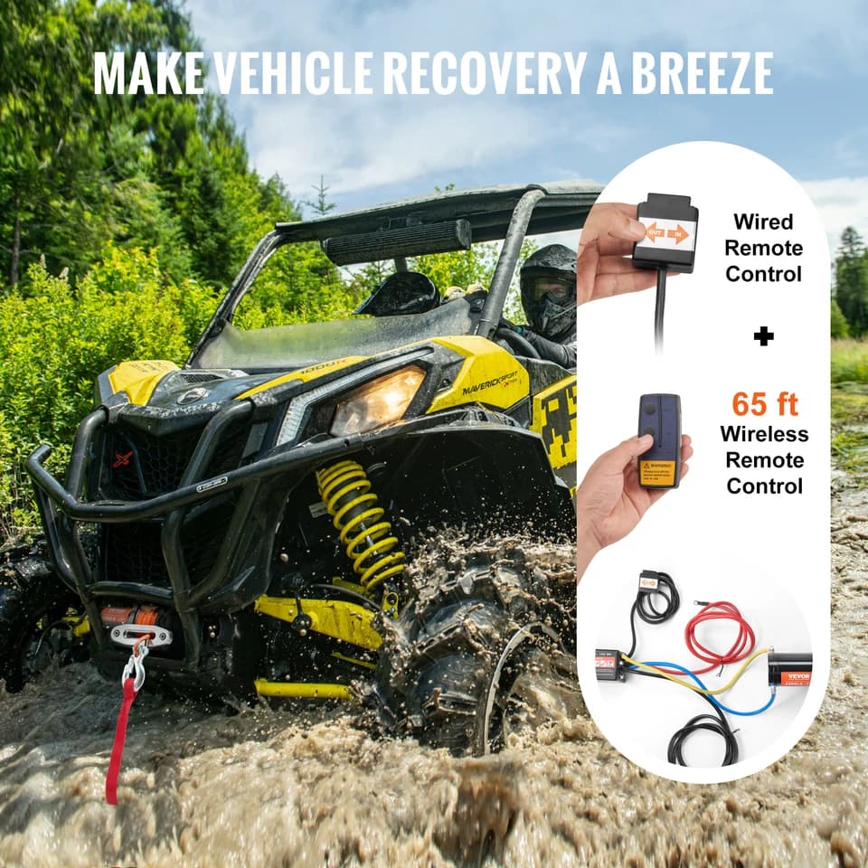 Come Along Winch | 4500lb 12V | IP55 Waterproof w/ Synthetic Rope - Thumbnail 5