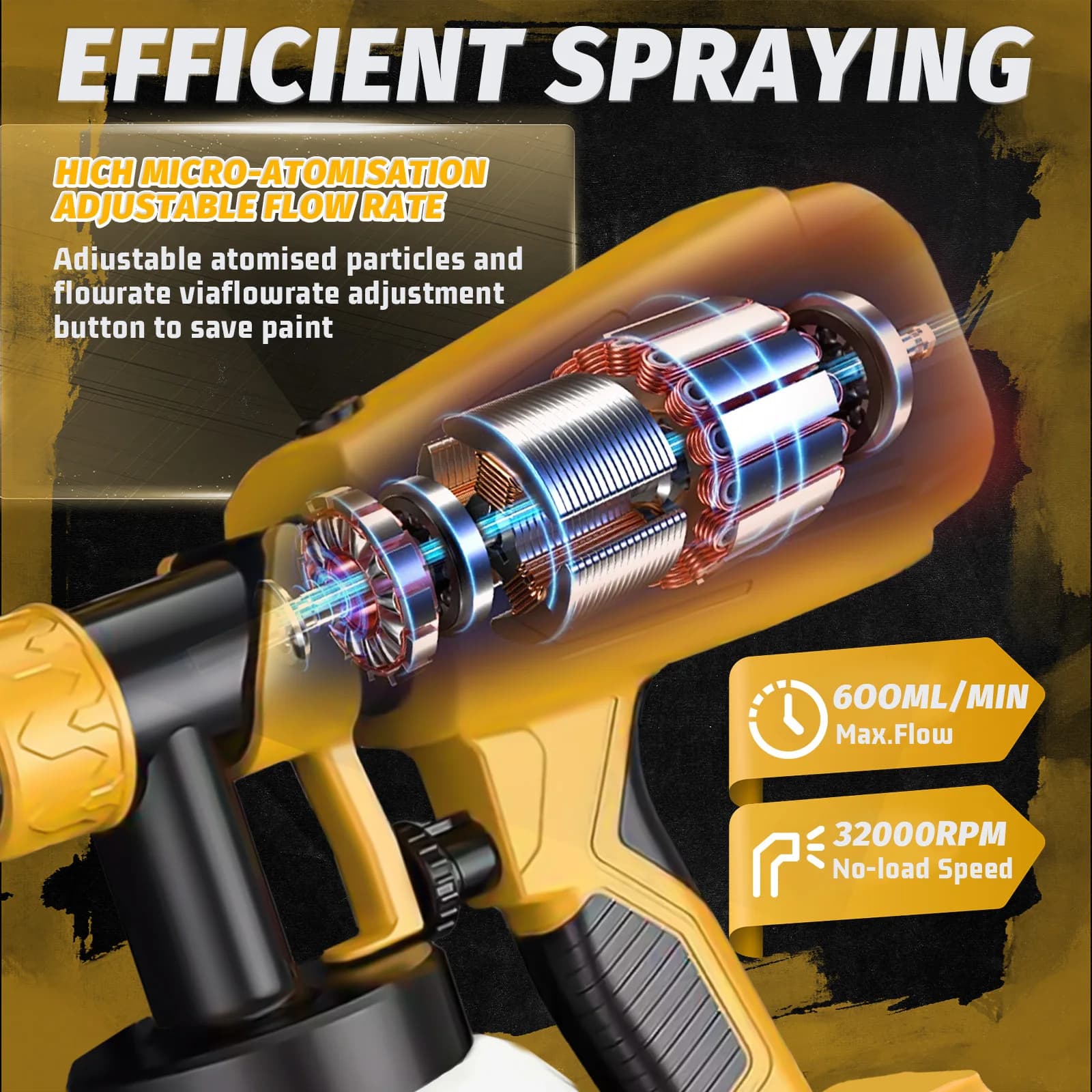 Dewalt 20V MAX Cordless Paint Sprayer | Airless HVLP Spray Gun | Battery-Powered Tool (No Battery) - Thumbnail 3