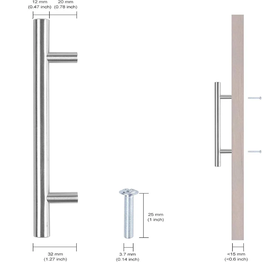 Stainless Steel Cabinet Pulls | Premium Bar Handles | Modern Kitchen Hardware - Thumbnail 5