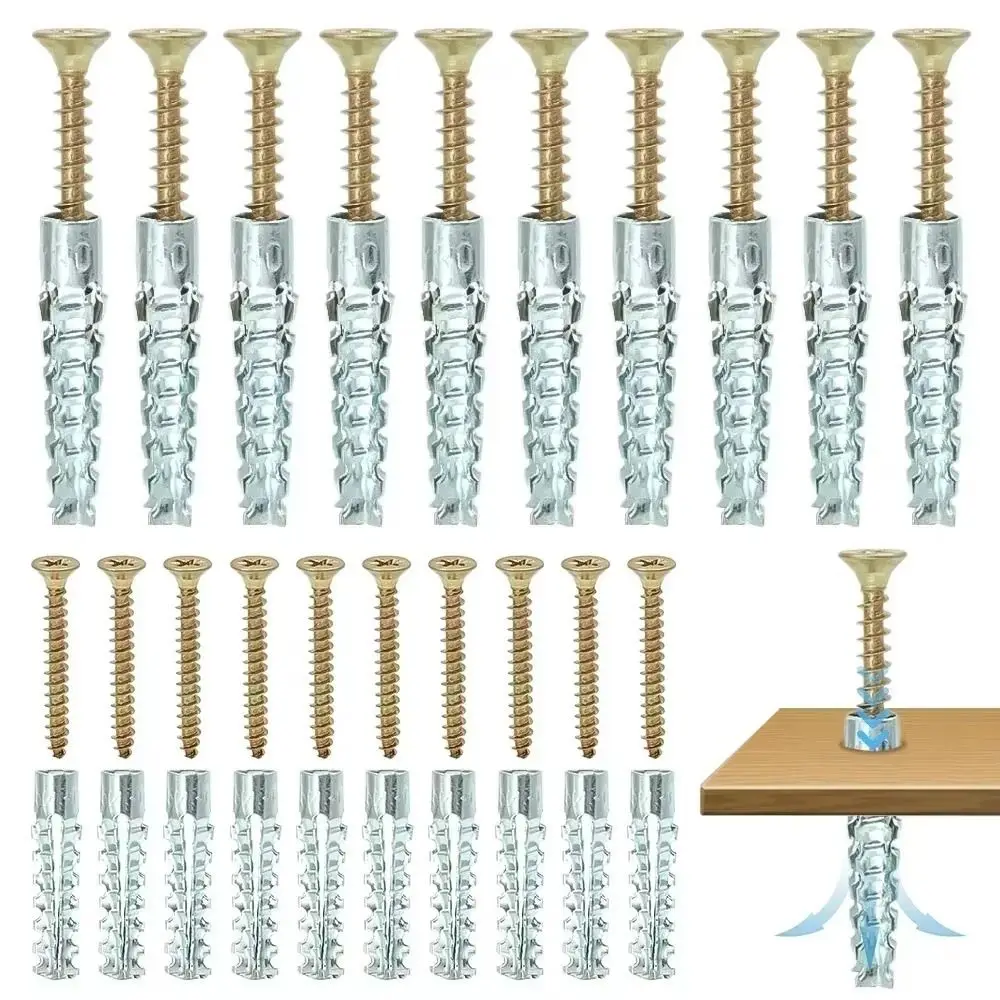 Serrated Expansion Tube Kits | Self Tapping Screws for Concrete | 20/50/100 Sets Fasteners - Thumbnail 3