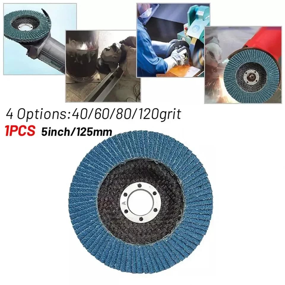 125mm Flap Disc Grinding Wheel | 40/60/80/120 Grit | For Metal Angle Grinder - Thumbnail 4