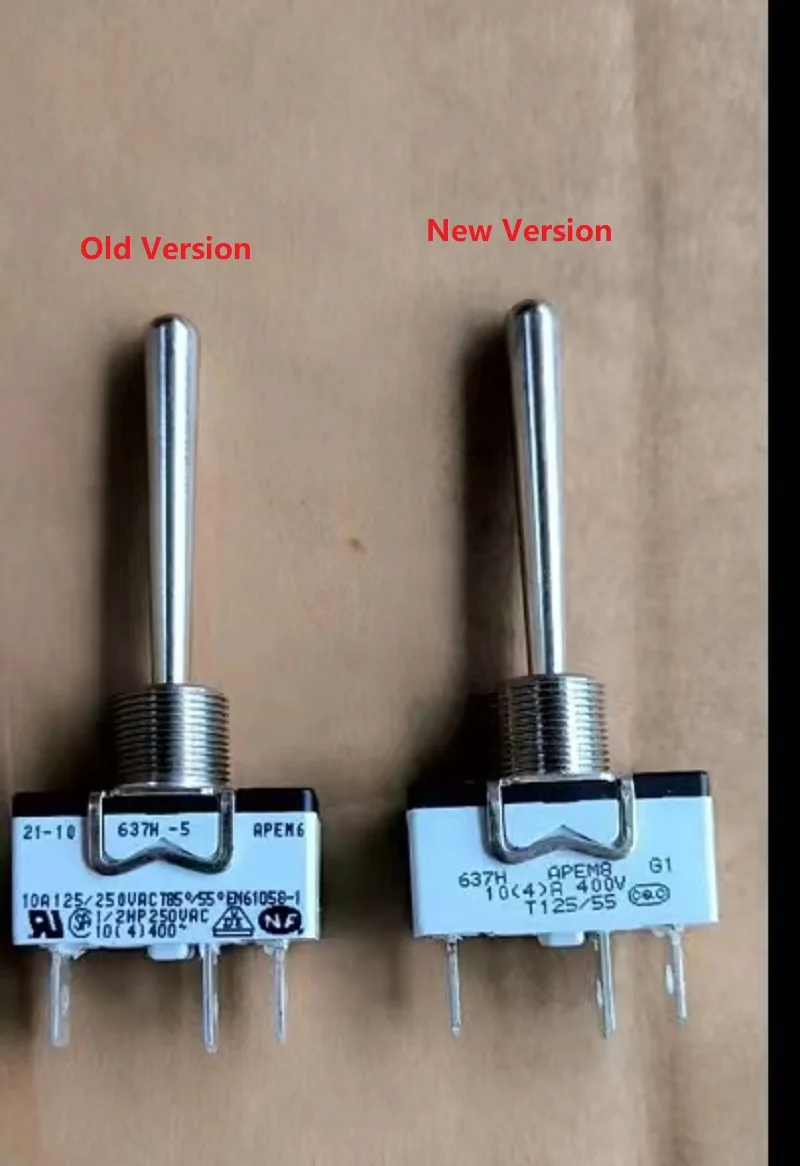 Rocker Switch | 3-Position Bilateral Reset | Extended Lever APEM 637H-5 - Thumbnail 2