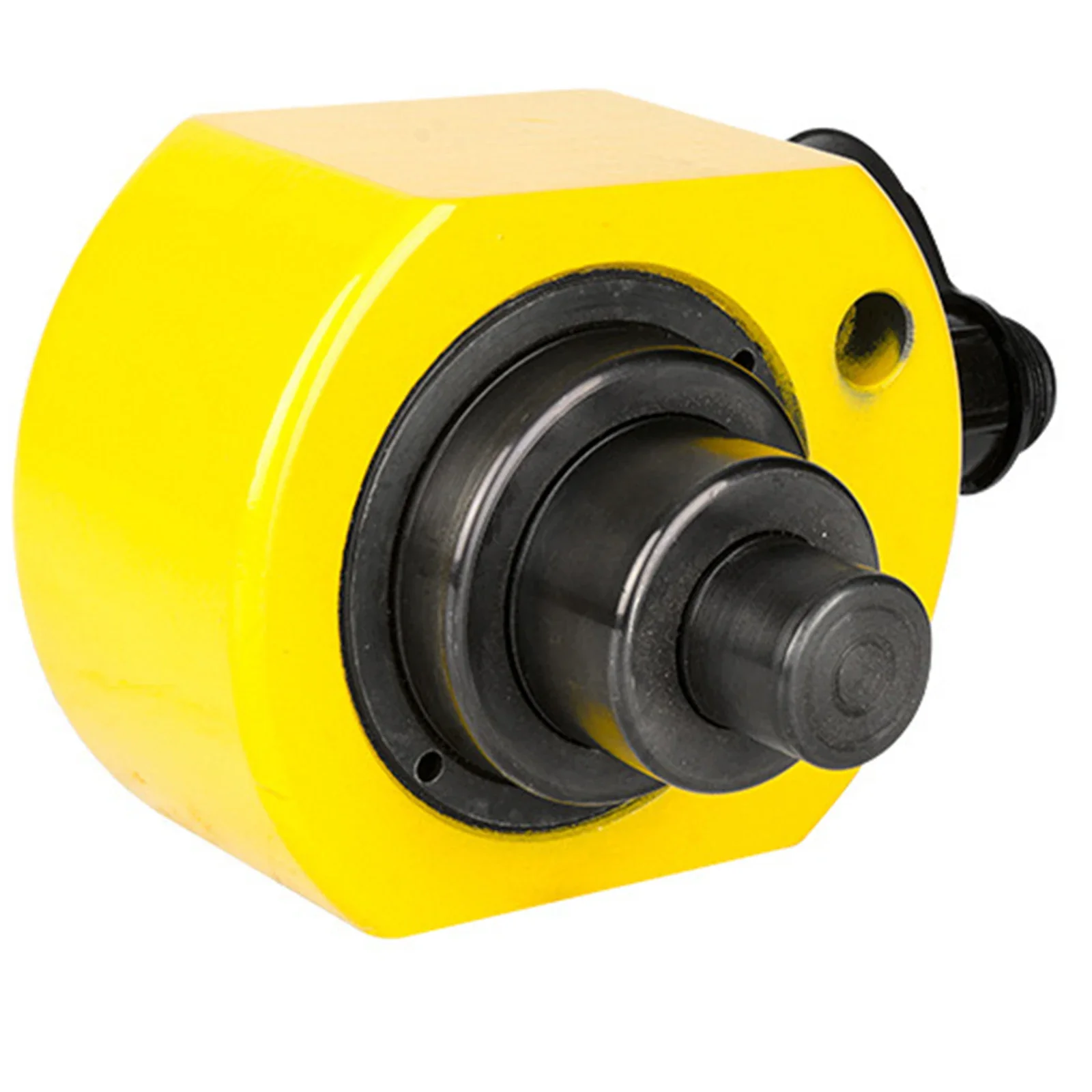 Multi-stage low height hydraulic cylinder jack ram for heavy machinery and bridge lifting, featuring a portable split hydraulic booster system.