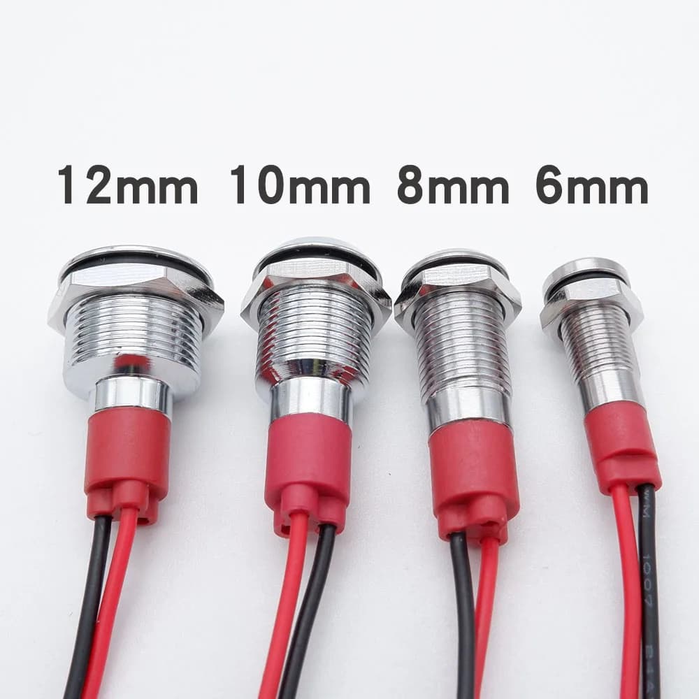 Indicator Light Kit | 6-12mm LED Panel Mount | Multi-Voltage (3-220V) | Red, Green, Blue, White, Orange - Thumbnail 5
