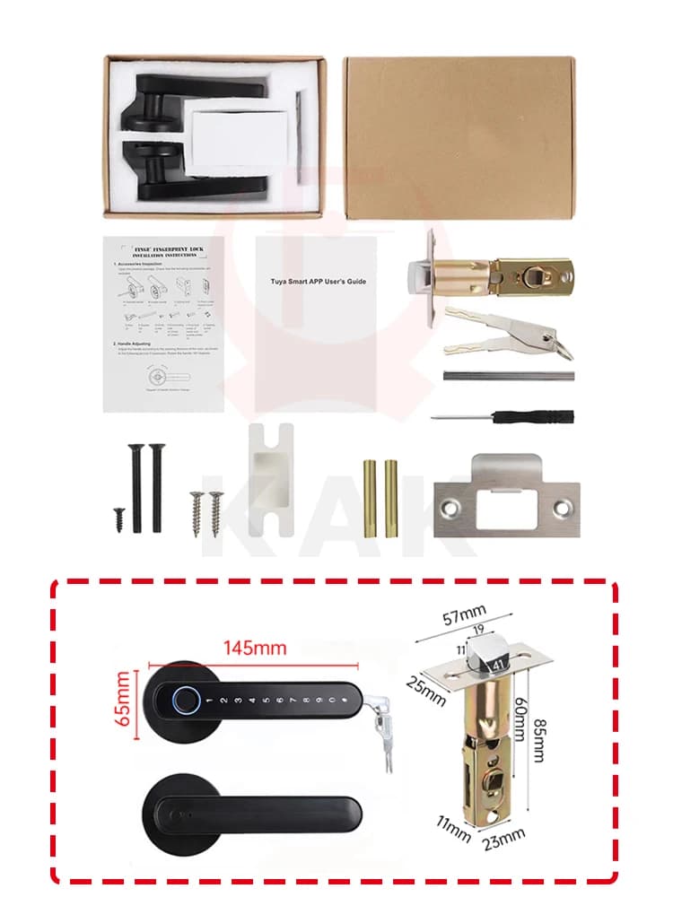 Fingerprint Door Lock | Biometric & Keyless Entry | High-Security Black Finish - Thumbnail 6