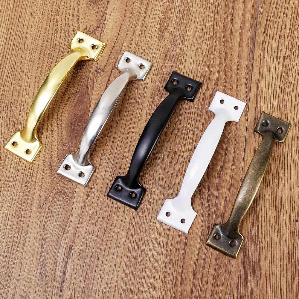 Cabinet Pulls | Bow-Shaped Metal Iron Handles | For Wardrobe, Garage & Shed Doors - Thumbnail 3