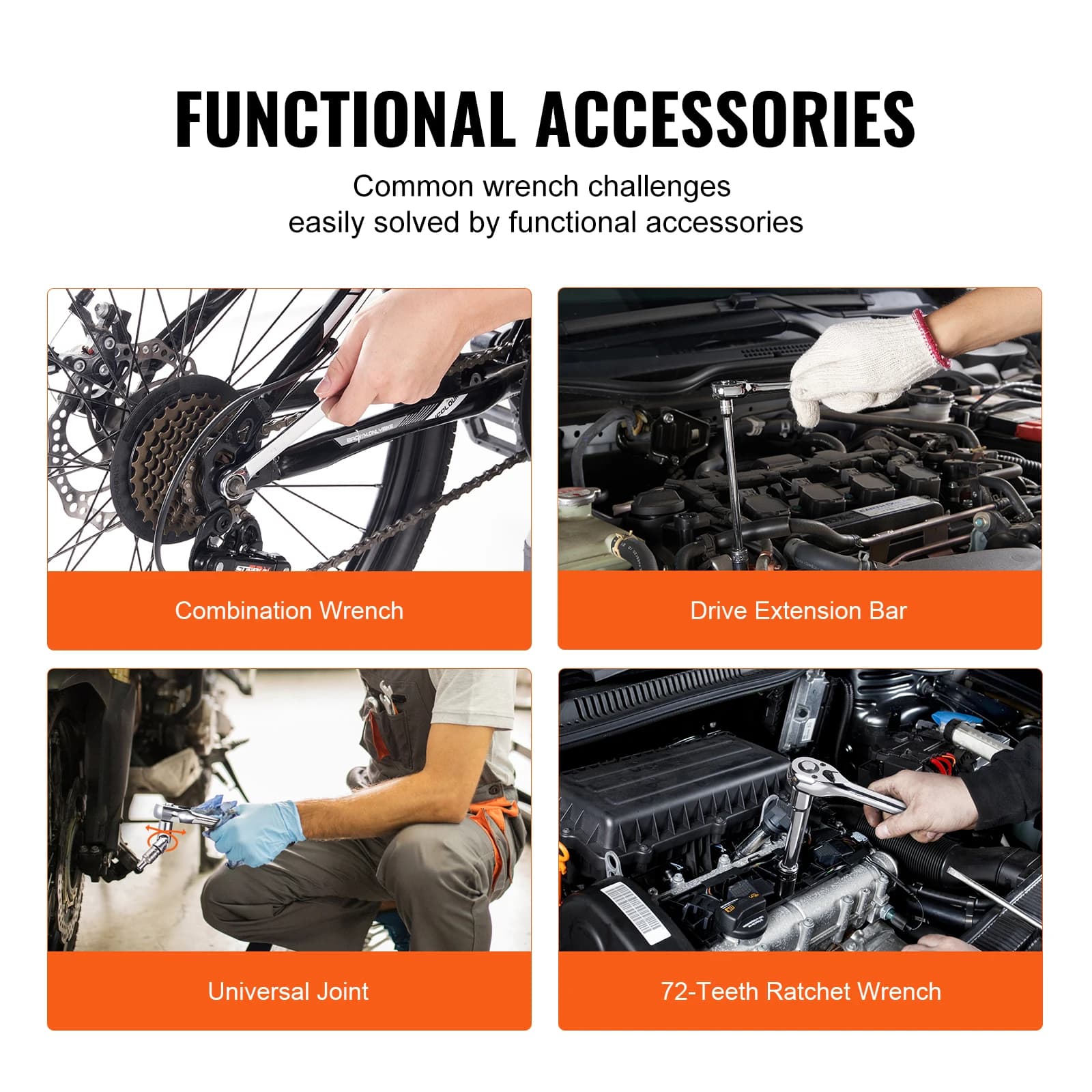 Mechanics Tool Set | 205-Piece SAE & Metric Socket Kit | Deep & Standard Sockets - Thumbnail 6