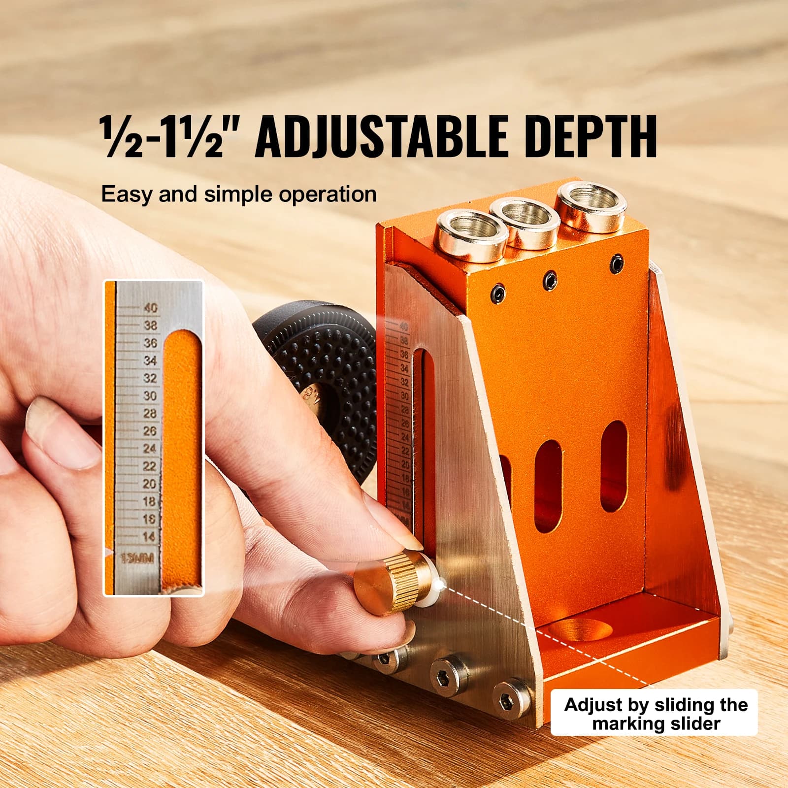 Pocket Hole Jig Kit | 30-Piece System with Adjustable Guide & Step Drills - Thumbnail 4