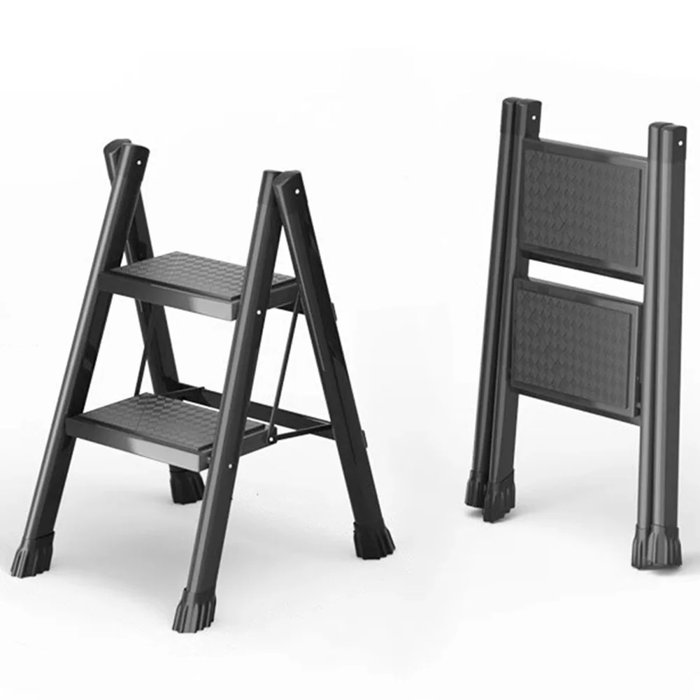 A 2/3/4-step folding sturdy step ladder with wide pedal, non-slip step stool design for adults, suitable for household, outdoor, and indoor use.