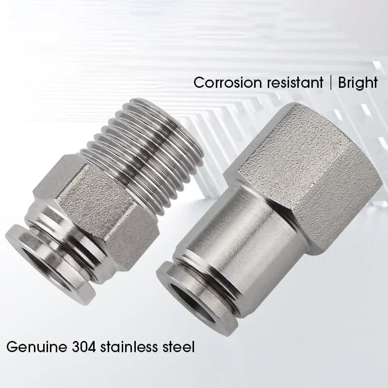 Pneumatic Quick-Connect Fittings | 304 Stainless Steel | 1/8 to 1/2 BSP Sizes - Thumbnail 3