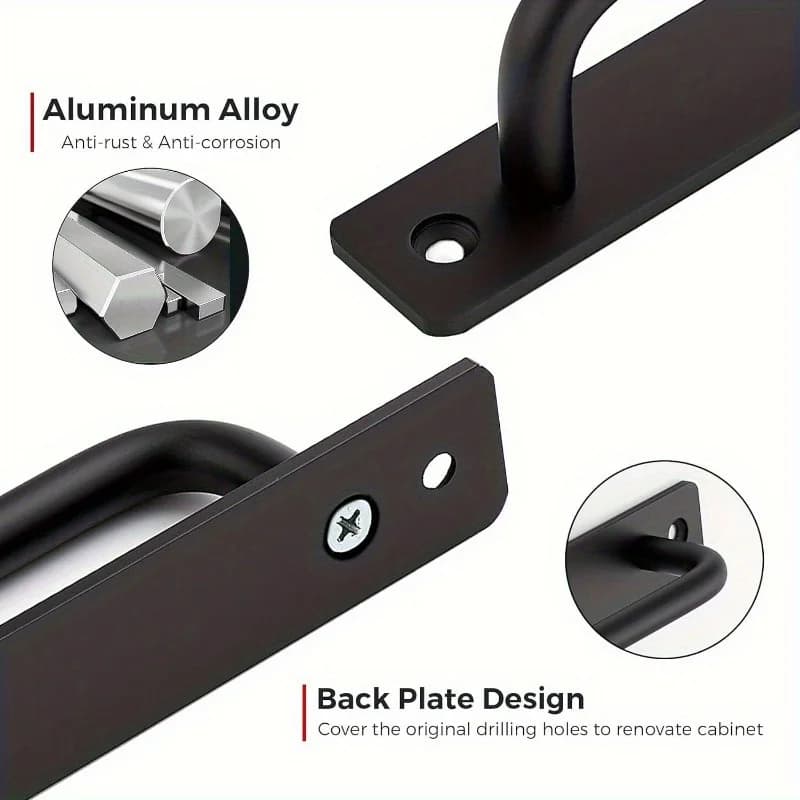 Barn Door Handles | 2-Pack Aluminum Alloy Pulls | Sliding Cabinet & Furniture - Thumbnail 6