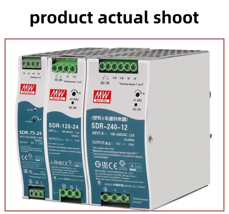 Well SDR-120-24 DIN Rail Power Supply | 24V 5A 120W | Industrial-Grade Switching PSU - Thumbnail 5