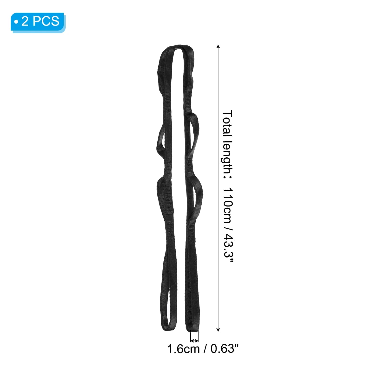 Yoga Hammock Extension Straps | 2-Pack Adjustable Nylon Slings with 8 Secure Loops - Thumbnail 2