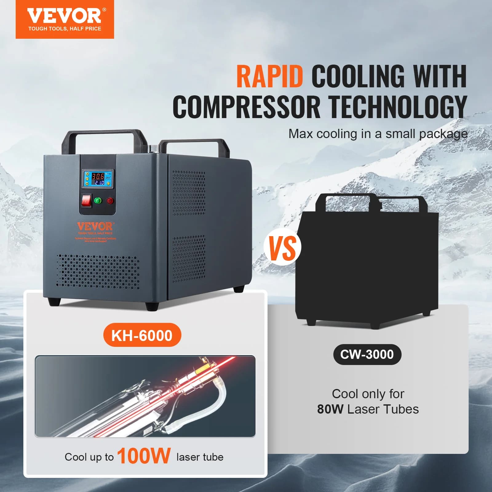 CO2 Laser Chiller | 12L Reservoir | 200W Compressor | Industrial-Grade Cooling for Engraving Machines - Thumbnail 2