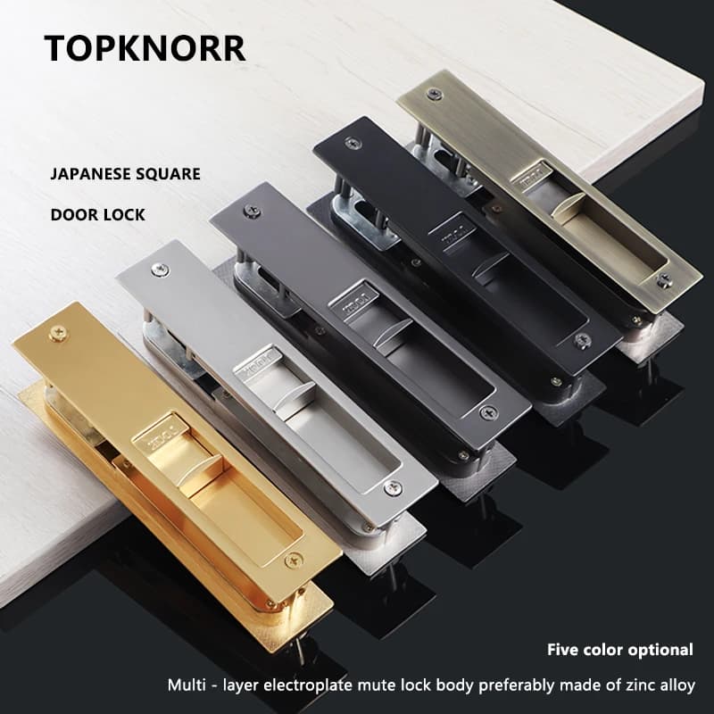 Sliding Door Lock | Push-Pull Hook Design | Hidden Handle for Bathroom Kitchen Wardrobe - Thumbnail 2
