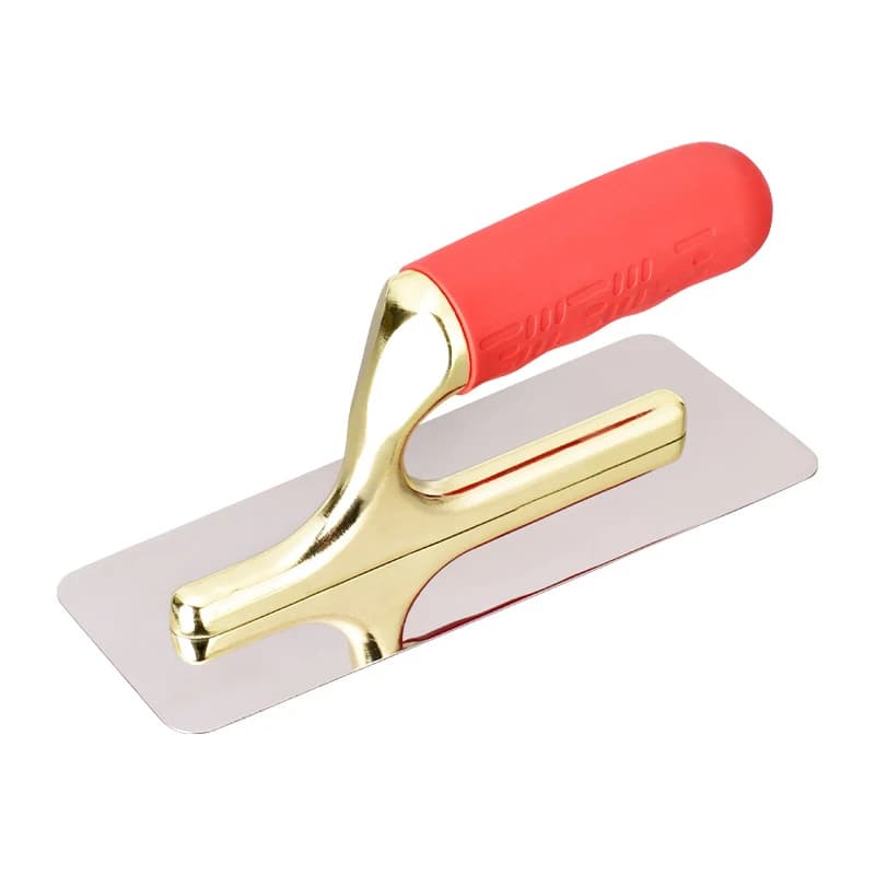 Comfort Grip Plaster Finishing Trowel with soft ergonomic handle for smooth concrete, cement, and drywall application.
