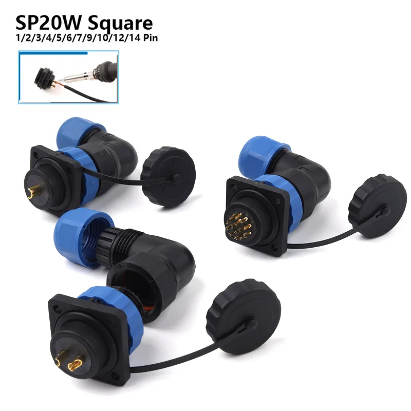 Industrial-Grade IP68 Waterproof Connector | 1-14 Pin Right Angle Plug | Dustproof & Quick-Connect - Thumbnail 2