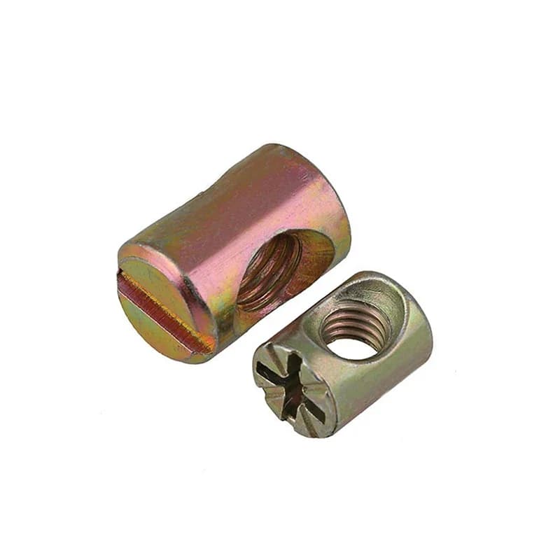 Dowel Barrel Nuts | Hammer-Embedded for Wood Furniture | M6 M8 Horizontal Hole Fasteners - Thumbnail 2