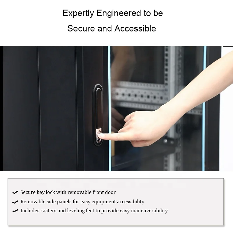 19-Inch Server Rack Cabinet | 12U to 47U Network Enclosure | Secure Indoor IT Infrastructure - Thumbnail 3