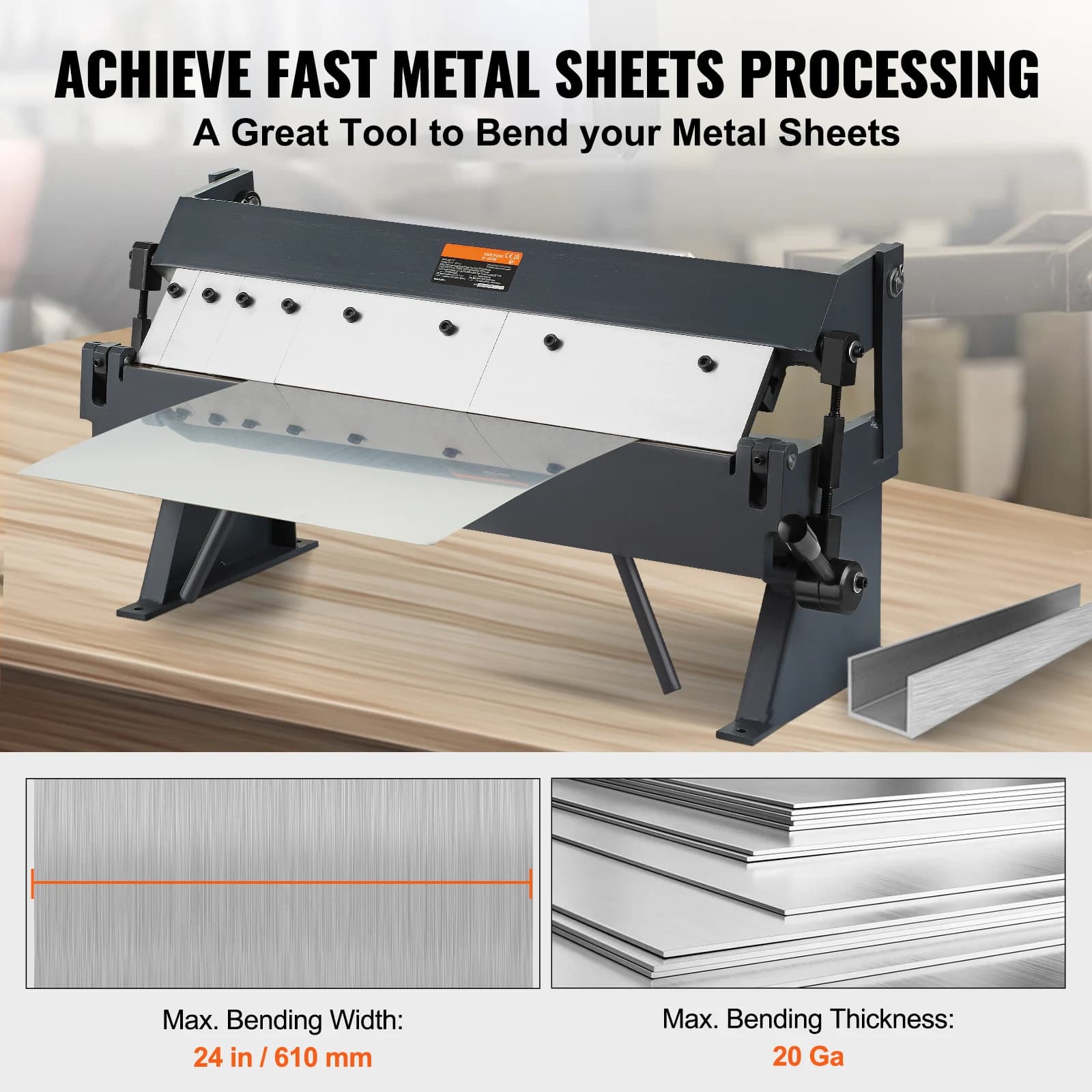 Sheet Metal Brake | 24, 36, 48 Bending Capacity | 0-130° Precision Bender - Thumbnail 3