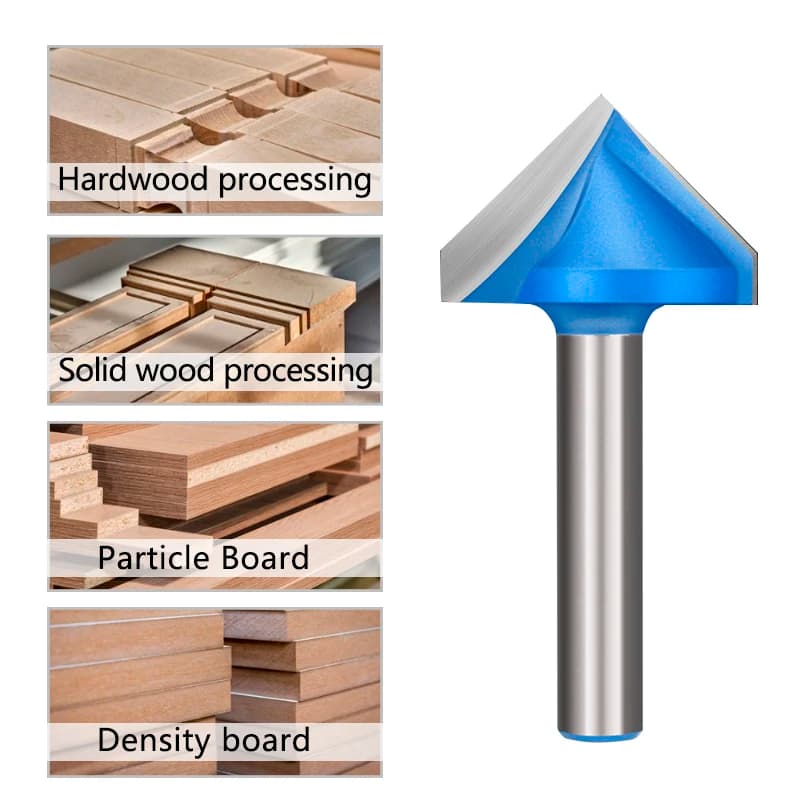 V-Groove Router Bit | 60-150° Adjustable Angle | 6mm Shank 3D Engraving for Wood - Thumbnail 3