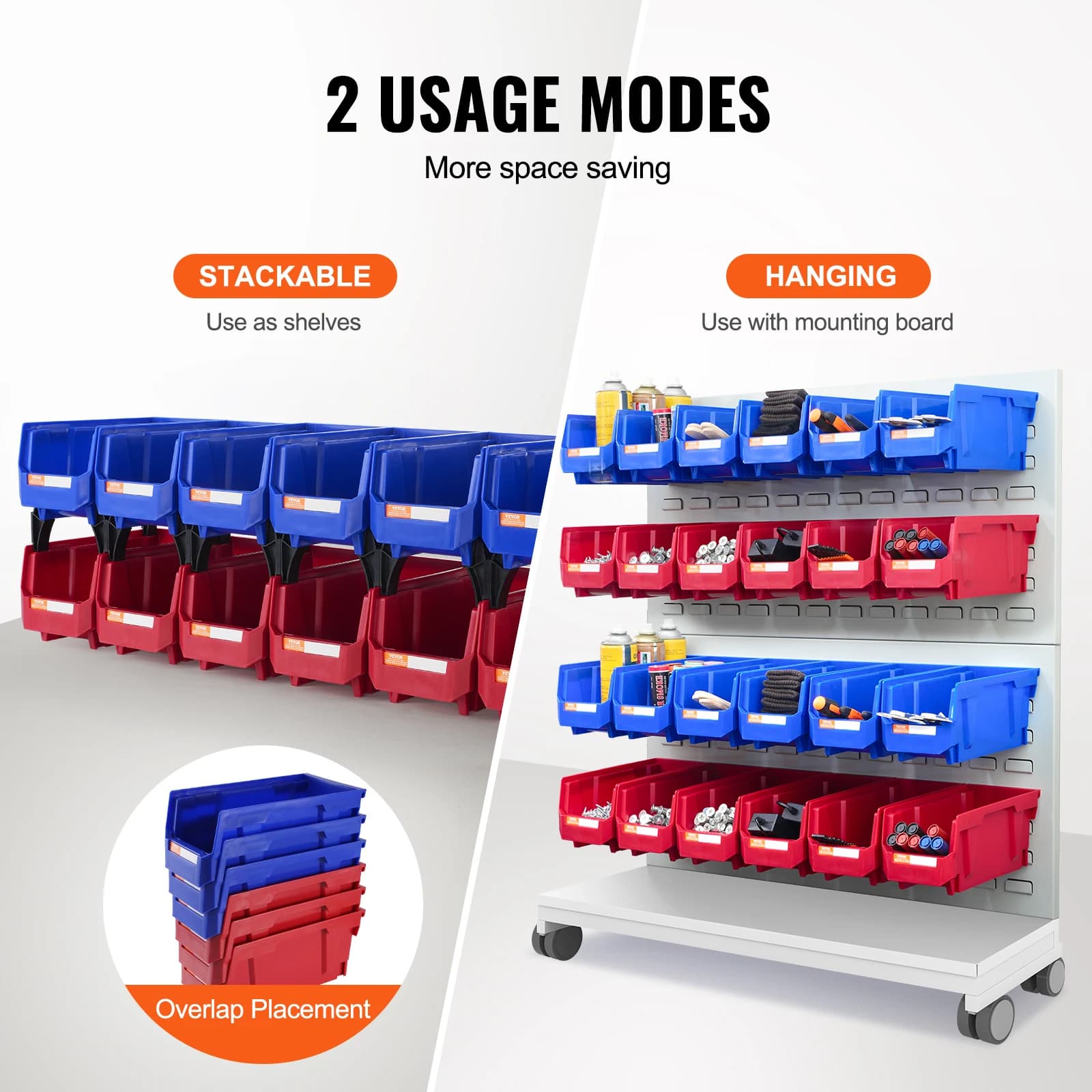 Plastic Parts Bins | 12-Pack 5x4x3 Inch Containers | Garage & Closet Storage Organizer - Thumbnail 3