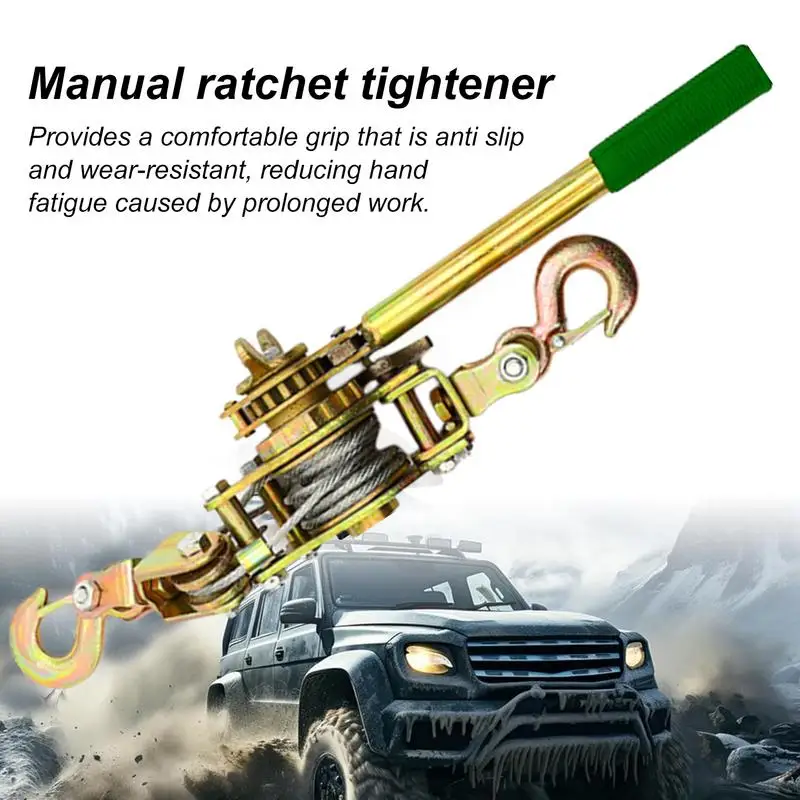 Heavy-Duty Cable Ratchet Tensioner | Reinforced Gears & Pulley System | Lifting & Rigging Tool - Thumbnail 3