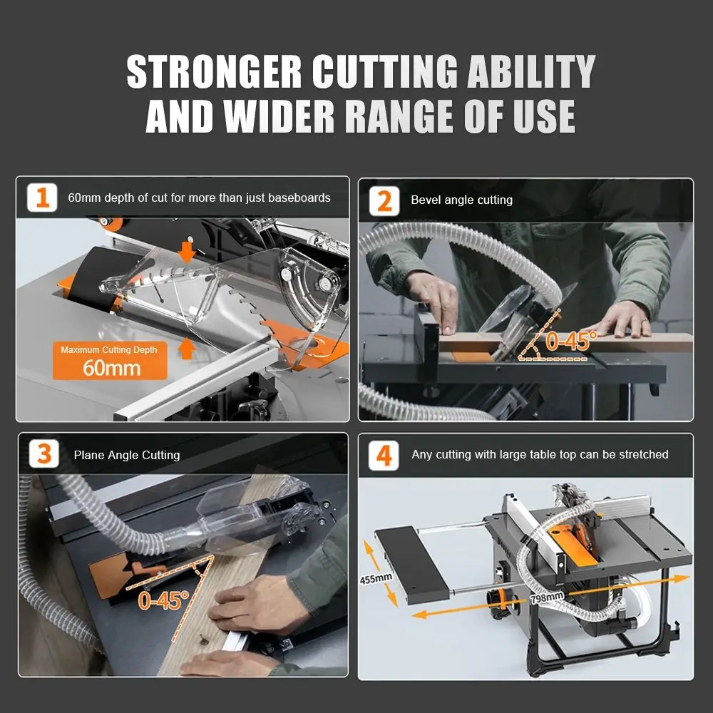 2000W Table Saw | Precision Wood & Laminate Cutter | Workshop-Grade Cutting Machine - Thumbnail 3