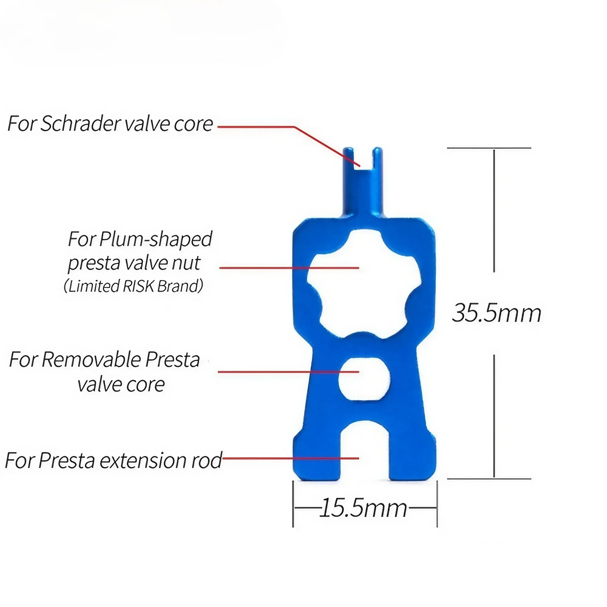 Bicycle Valve Tool Kit | 4-in-1 Repair Wrench for MTB & Road Bike Tire Maintenance - Thumbnail 6