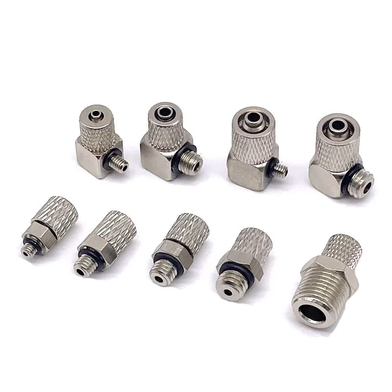 Pneumatic Quick-Connect Fittings Kit | M3-M6 & 1/8 Threads | 3mm-6mm OD Tube - Thumbnail 5