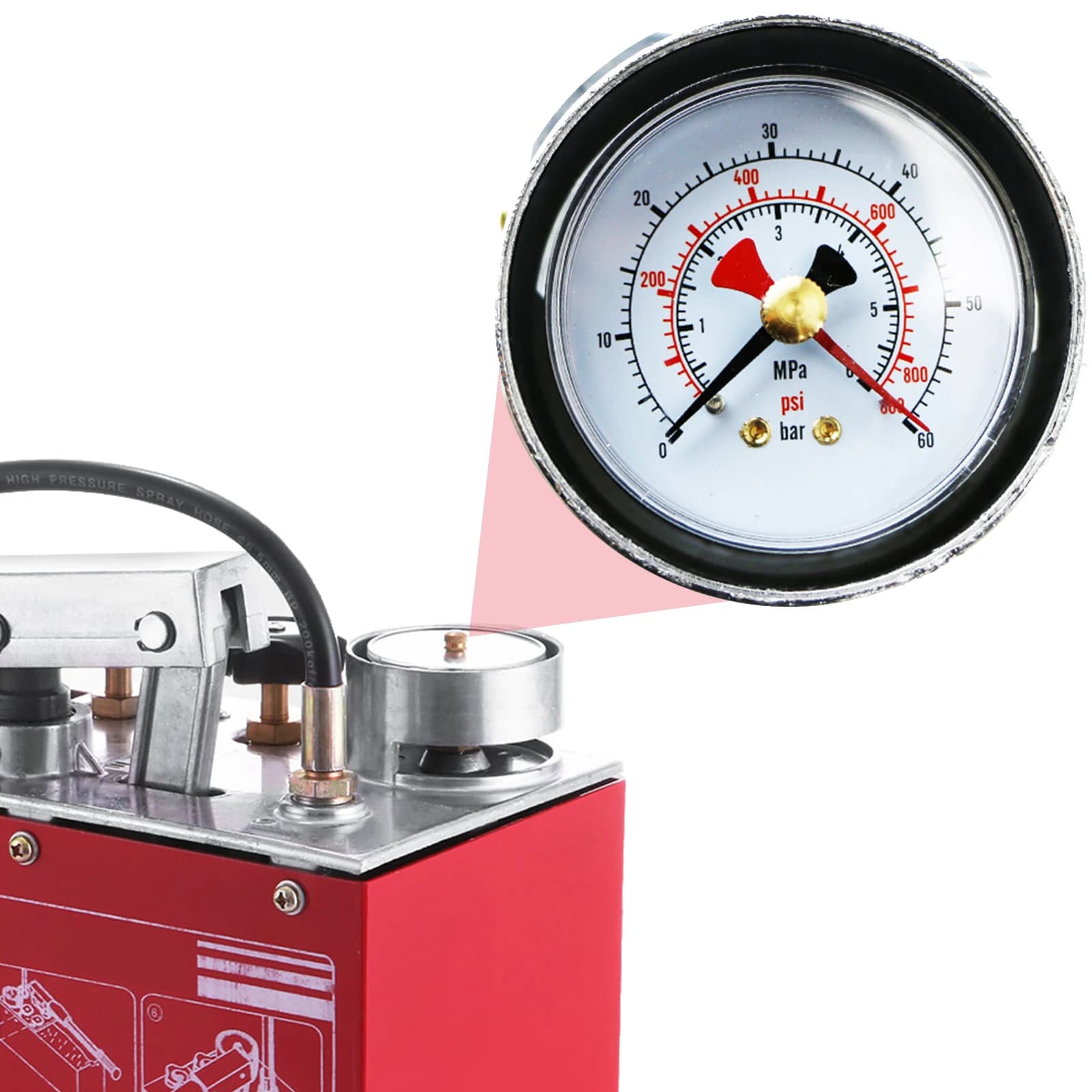 Pressure Test Pump | 0-50 Bar Hydrostatic Tester | 12L Tank for Pipeline & Irrigation - Thumbnail 3