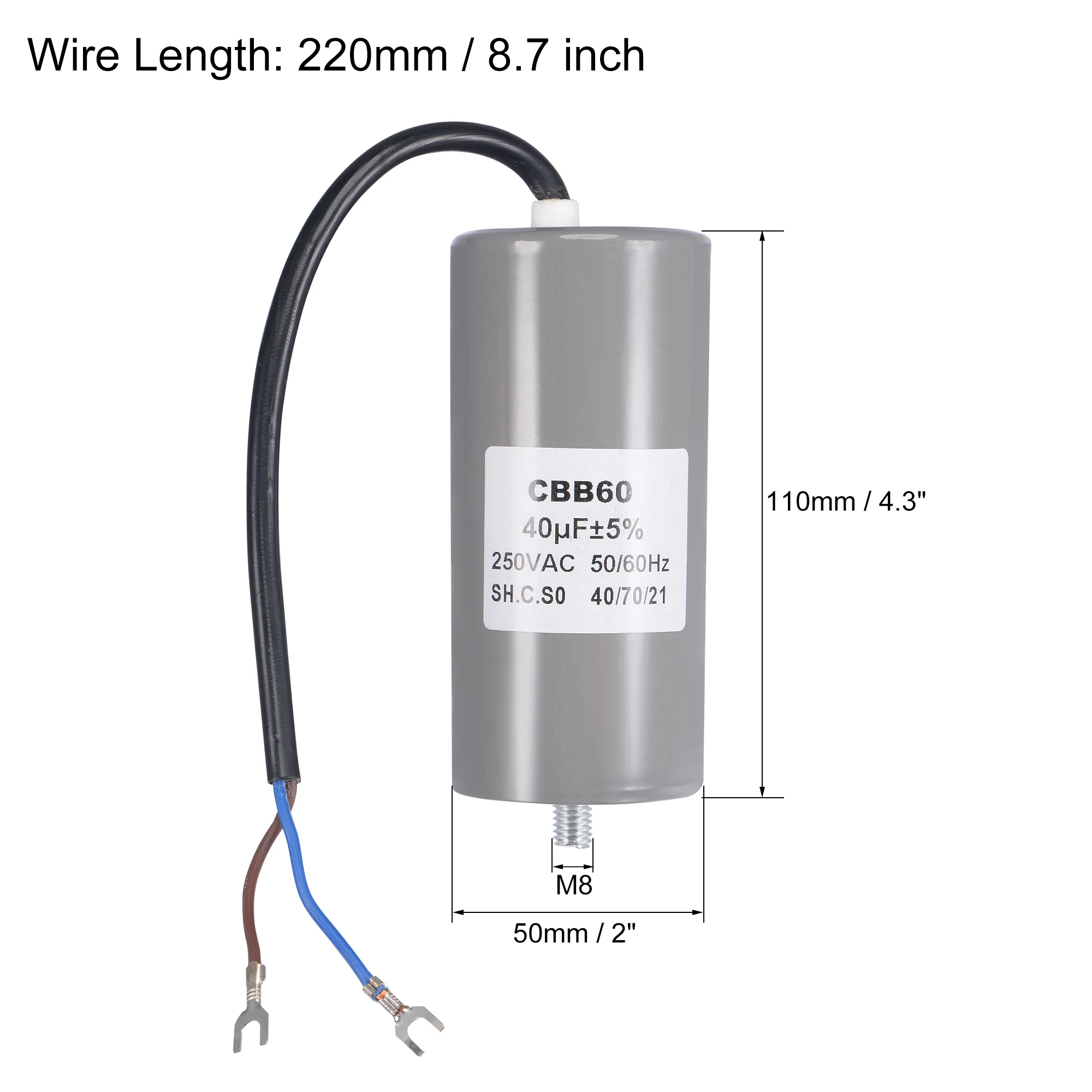 Professional-Grade CBB60 Motor Run Capacitor | 250V AC | 30-50uF | For Air Compressor & Water Pump - Thumbnail 3