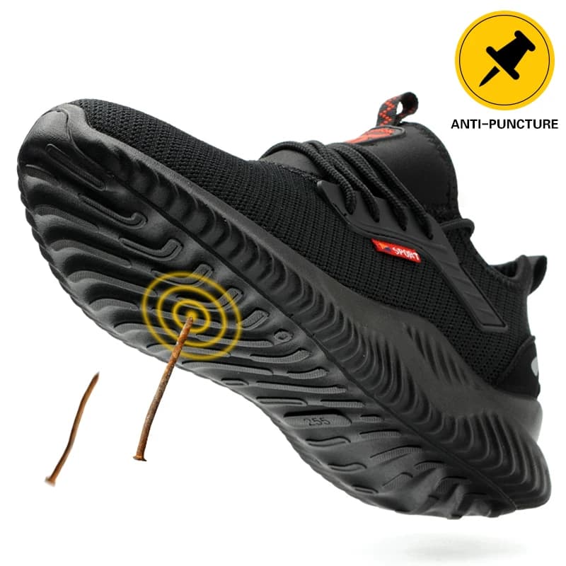 Toe Safety Shoes for Men | Anti-Smash & Puncture-Proof | Lightweight Tactical Work Boots - Thumbnail 2
