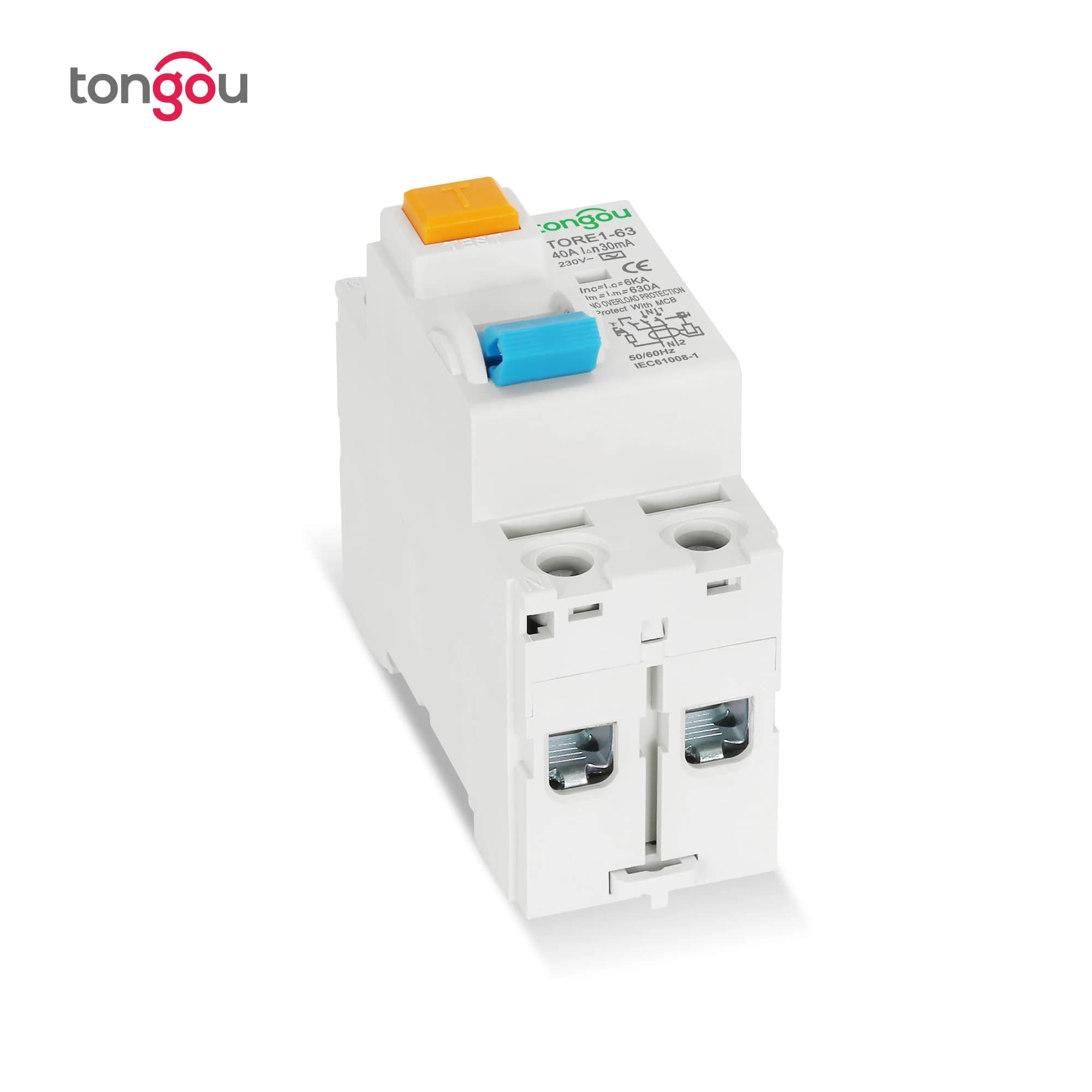 2-Pole RCD Circuit Breaker | 10mA-300mA Earth Leakage Protection | AC Type Safety Switch - Thumbnail 5