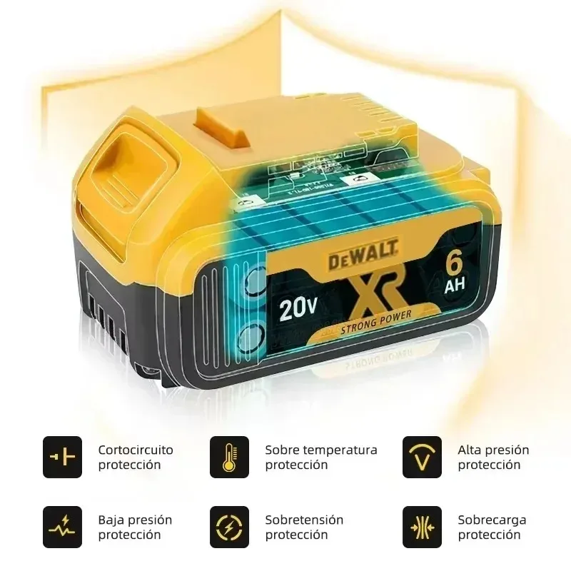 DeWalt Power Tool Battery | 20V/60V Lithium-Ion | 2Ah, 6Ah, 9Ah for DCF845, DCD800 Series - Thumbnail 3